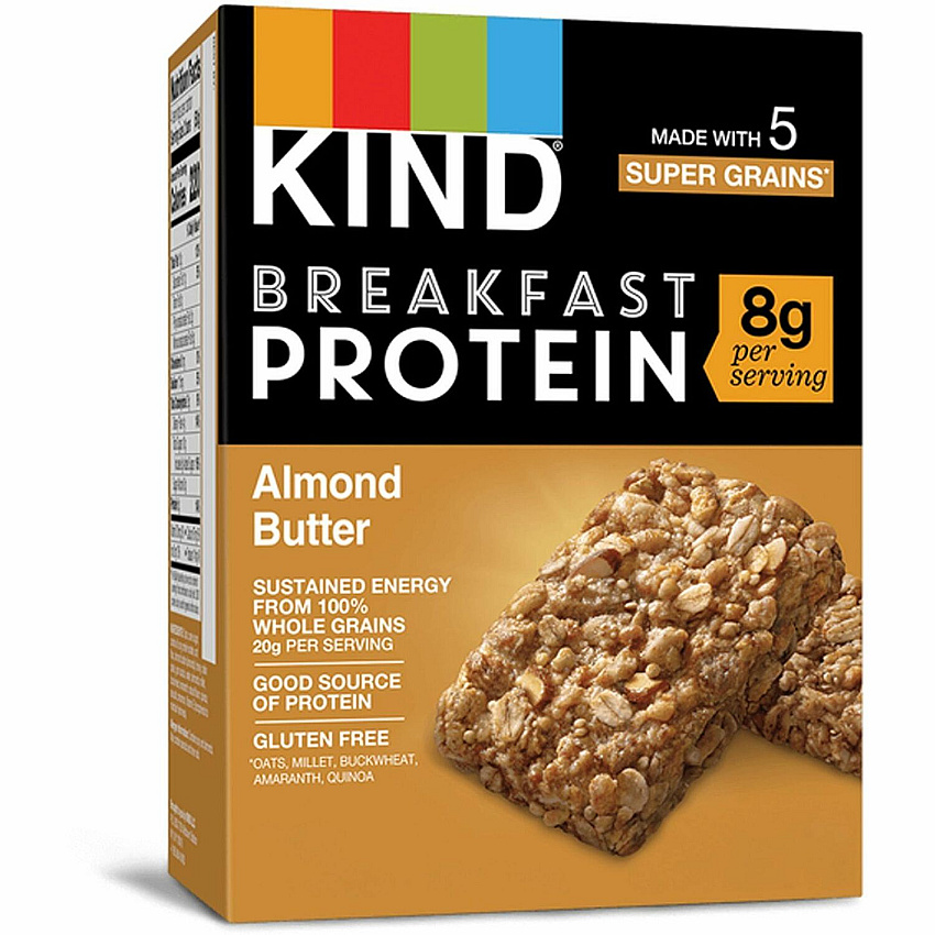 KIND Breakfast Protein Bars Gluten-free, Dairy-free, Peanut-free, Low Sodium - Almond Butter - 1.76 oz - 6 / Box (41935)