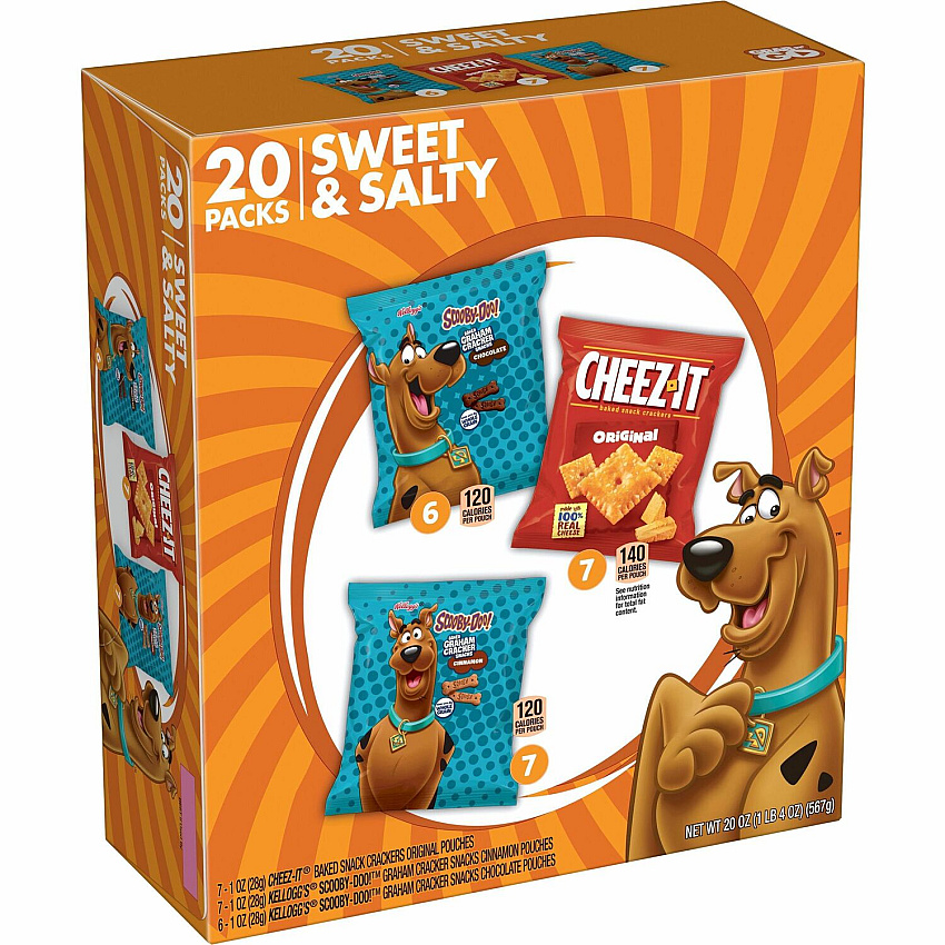 Keebler Sweet & Salty Variety Pack Individually Wrapped - Sweet & Salty, Cinnamon, Chocolate, Original - 1.25 lb - 20 / Box (12807)
