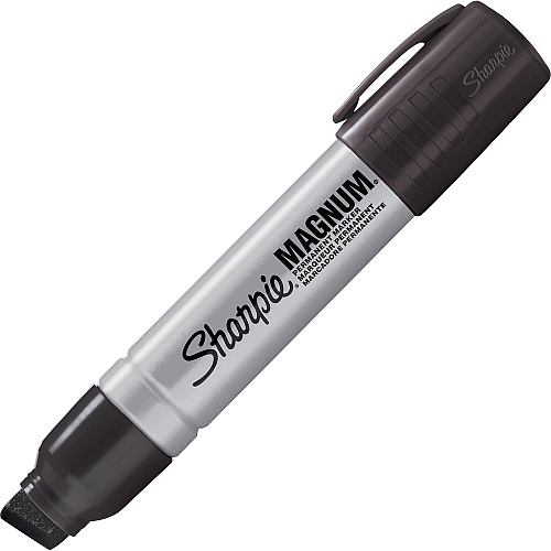 Sharpie Magnum Permanent Markers Bold Chisel, Extra Wide Marker Point - Black Ink - Felt Tip - 1 Each (44001A)