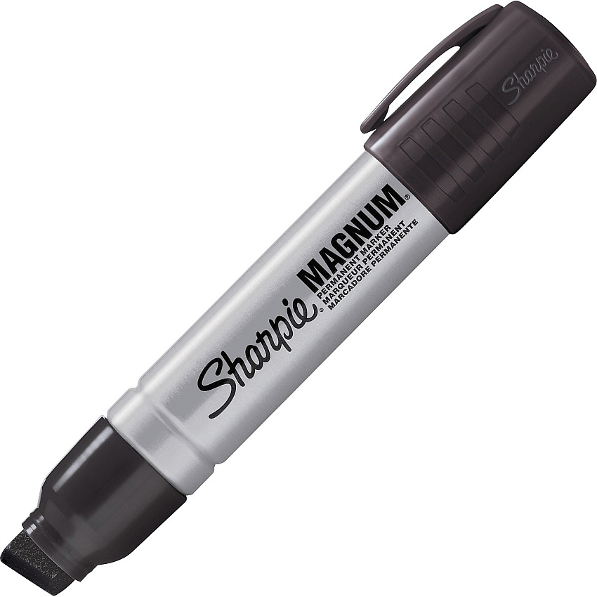 Sharpie Magnum Permanent Markers Bold Chisel, Extra Wide Marker Point - Black Ink - Felt Tip - 1 Each (44001A)