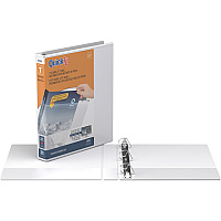 QuickFit D-Ring View Binders 1" Binder Capacity - Letter - 8 1/2" x 11" Sheet Size - 225 Sheet Capacity - Fastener(s): D-Ring - Pocket(s): 2, Internal - Vinyl - White - Recycled - Print-transfer Resistant, PVC-free, Exposed Rivet - 1 Each (870100)