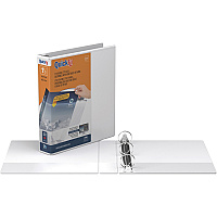 QuickFit Round Ring Unique Binder 1 1/2" Binder Capacity - Letter - 8 1/2" x 11" Sheet Size - 275 Sheet Capacity - Fastener(s): Round Ring - Pocket(s): 2, Internal - Vinyl - White - Recycled - Print-transfer Resistant, Exposed Rivet, PVC-free - 1 (871200)