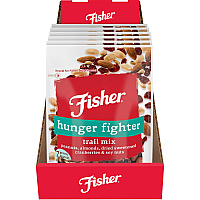 Fisher Hunger Fighter Trail Mix Trans Fat Free - Peanut, Almond, Dried Cranberries - 1 Serving Bag - 4 oz - 6 / Carton (P27183)
