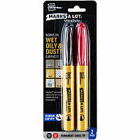 Avery UltraDuty Markers, Chisel Tip, 2 Assorted Markers 5 mm Bold Chisel, Narrow Narrow Marker Point - Black, Red Ink - Polyester Tip - 2 / Pack (29863)