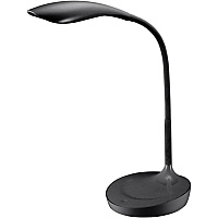 Bostitch Konnect Gooseneck LED Desk Lamp LED Bulb - Gooseneck, Adjustable Brightness, Touch Sensitive Control Panel, Dimmable, Eco-friendly, Flexible Neck, Glare-free Light, USB Charging, Flicker-free - Desk Mountable - Black - for Desk, Off (KTVLED1502B)
