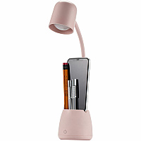 Bostitch Desk Lamp with Storage Cup, Pink LED Bulb - Adjustable, Touch Sensitive Control Panel, Dimmable, Color Temperature Setting, Flicker-free, Adjustable Head, Adjustable Brightness, Glare-free Light - Desk Mountable, Table Top - Pink - f (LED2105PNK)