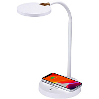 Bostitch Qi Wireless Charging LED Desk Lamp White LED Bulb - Adjustable Brightness, Flexible, Touch Sensitive Control Panel, Dimmable, Glare-free Light, Flicker-free, Adjustable Head, Qi Wireless Charging - Desk Mountable - White - for Home,  (LED2107WHT)