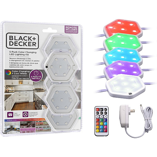 Black & Decker Color-Changing LED Puck Light Kit White - 1 Each (LEDUCPUCK5RG)