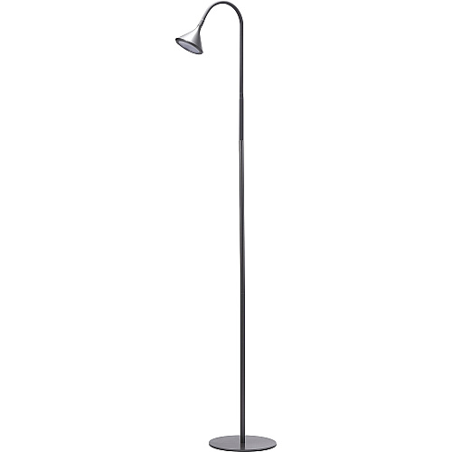 Bostitch Minimalist Floor Lamp 58" Height - LED Bulb - Adjustable, Flicker-free, Glare-free Light, Adjustable Neck - Floor-mountable - Gray - for Reading, Crafting, Home, Office - 1 Each (VLED1812FGBD)