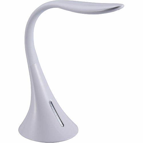 Bostitch Modern Desk Lamp 8 W LED Bulb - USB Charging, Dimmable, Color Temperature Setting, Adjustable Brightness, Flicker-free, Glare-free Light, Flexible, Touch Sensitive Control Panel - Desk Mountable - White - for Desk, Relaxing, Readin (VLED1821WBOS)
