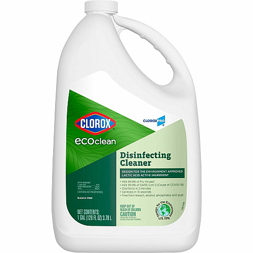 CloroxPro&trade; EcoClean Disinfecting Cleaner Refill 128 fl oz (4 quart) - Refillable, Disinfectant, Bleach-free, Alcohol-free, Phosphate-free - Green, White - 1 Each (60094)