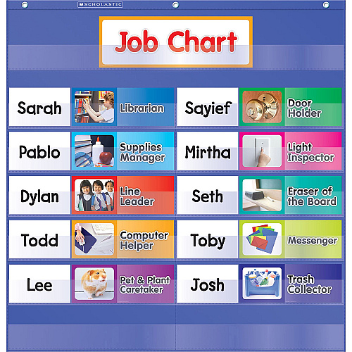 Scholastic Class Jobs Pocket Chart Skill Learning: Chart - 1 Each (0545114802)