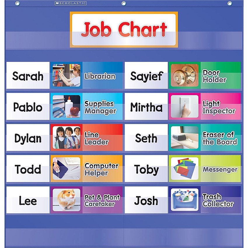 Scholastic Class Jobs Pocket Chart Skill Learning: Chart - 1 Each (0545114802)