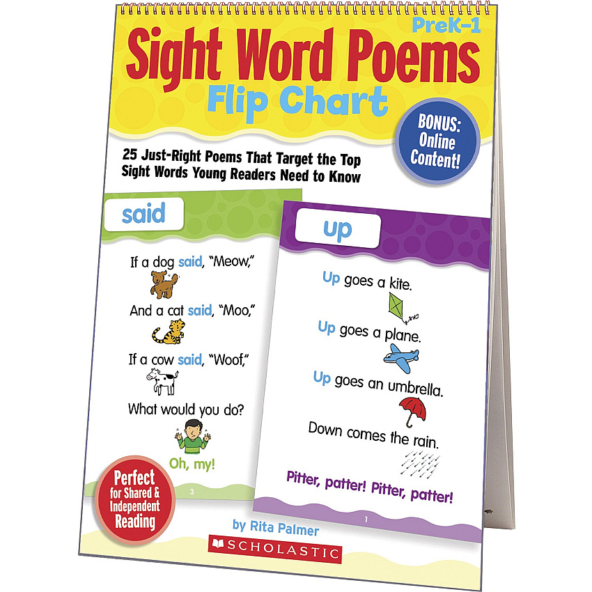 Scholastic Sight Word Poems Flip Chart Theme/Subject: Fun - Skill Learning: Sight Words, Poetry, Word Recognition, Rhyming, Automaticity - 1 Each (0545115949)
