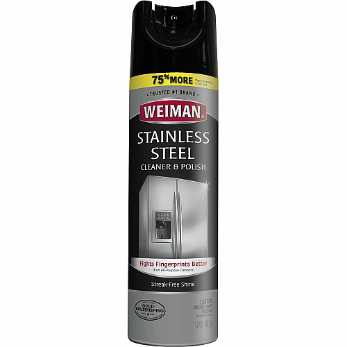 Weiman Stainless Steel Cleaner/Polish 17 oz (1.06 lb) - Streak-free, Fingerprint Resistant, Dust Resistant, Dirt Resistant, pH Neutral - Clear - 1 Each (49A)