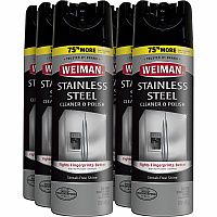 Weiman Stainless Steel Cleaner/Polish 17 oz (1.06 lb) - Streak-free, Fingerprint Resistant, Dust Resistant, Dirt Resistant, pH Neutral - Clear - 6 / Carton (49ACT)