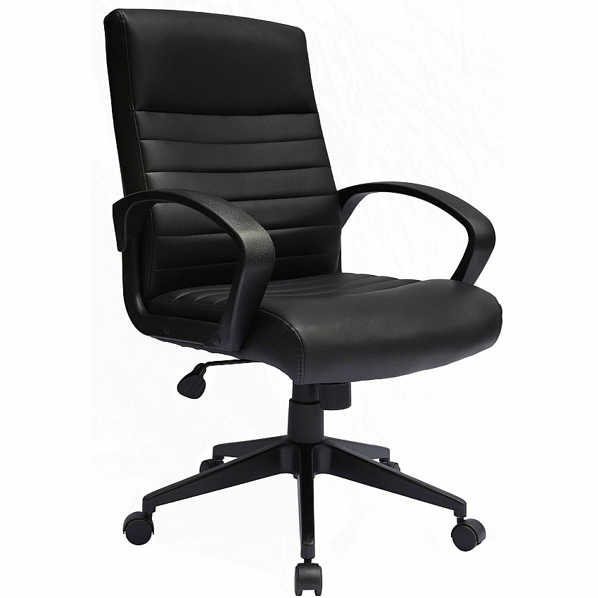 Boss Ribbed Back Task Chair Black Seat Color - Vinyl Seat Material - Black Back Color - Vinyl Back Material - Black Frame Color - 5-star Base - Armrest - 1 Each (B426BK)