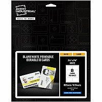 Avery ID Card Rectangular Shape - Double Sided - Durable, Hand Writable, Printable, Water Proof, Chemical Resistant, Abrasion Resistant, Tear Resistant, UV Resistant - Industrial, Conference, Business, Card - PET - White - 80 / Pack (61610)