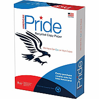 American Pride Recycled Copy Paper - White Letter - 8 1/2" x 11" - 20 lb Basis Weight - Sustainable Forestry Initiative (SFI) - White - 500 Sheets per Ream - 10 / Carton (AM851120)