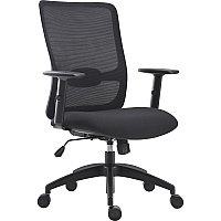 LYS SOHO Staff Chair Fabric Seat - Black - Armrest - 1 Each (CH200MABK)