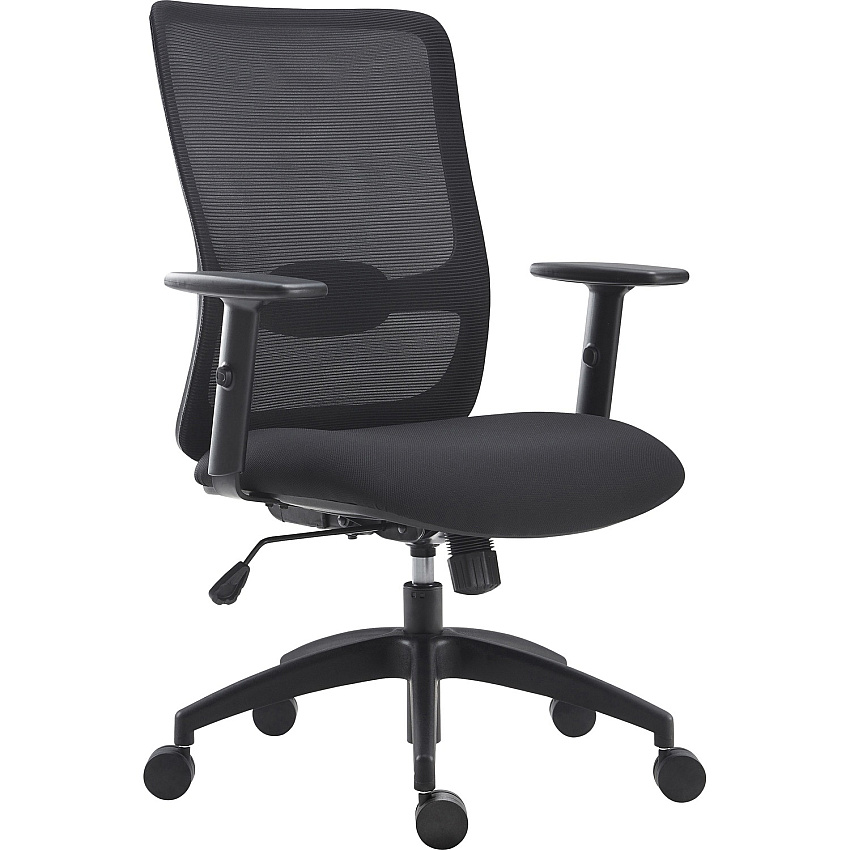 LYS SOHO Staff Chair Fabric Seat - Black - Armrest - 1 Each (CH200MABK)