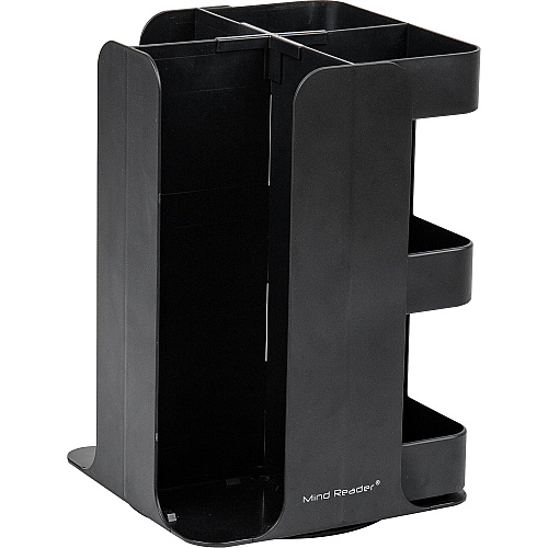 Mind Reader 8-Compartment Condiment Carousel 30 x Cup - 8 Compartment(s) - 12" Height x 8" Width x 8" Length - Counter - Compact, Durable, Portable - Black - Plastic - 1 Each (CUPOSPIN)