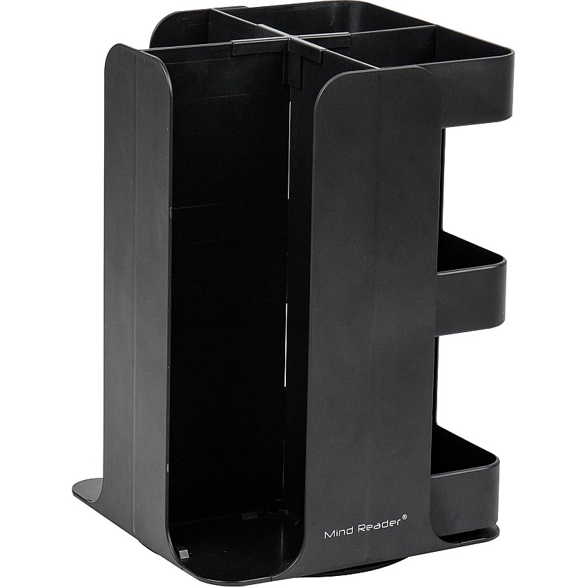 Mind Reader 8-Compartment Condiment Carousel 30 x Cup - 8 Compartment(s) - 12" Height x 8" Width x 8" Length - Counter - Compact, Durable, Portable - Black - Plastic - 1 Each (CUPOSPIN)