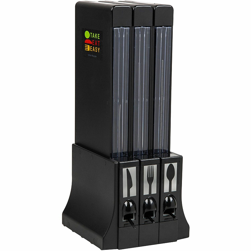 Mind Reader 3-Compartment Utensil Dispenser Organizer 300 - 3 Compartment(s) - 24" Height x 11.50" Width x 10.25" Length - Counter - Durable, Lightweight, Mold Resistant, Warp-free, Easy to Clean, Warp Resistant, Bacteria Resistant - Black - A (CUTDISPBK)