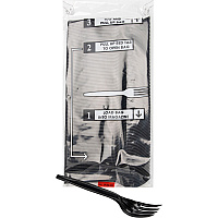 Mind Reader Cutlery Dispenser Utensil Refill Fork - Kitchen, Breakroom - Black - 100 / Pack (PFORK100)
