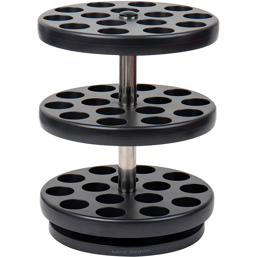 Mind Reader Anchor 3-Tier Single Serve Pod Carousel 45 x Coffee Pod - 3 Tier(s) - 11.75" Height x 9.50" Width x 9.50" Depth - Counter - Heavy Duty, Rubber Grip, Durable - Black - Plastic - 1 Each (PODSUS45)
