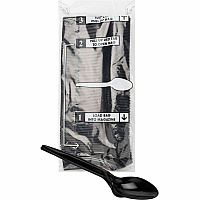 Mind Reader Cutlery Dispenser Utensil Refill Spoon - Kitchen, Breakroom - Black - 100 / Pack (PSPOON100)