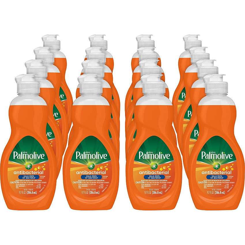 Palmolive Antibacterial Ultra Dish Soap, Concentrate Liquid, 9.7 fl oz (0.3 quart), Mild Citrus Scent, 16/Carton, Orange Concentrate - 9.7 fl oz (0.3 quart) - Mild Citrus Scent - 16 / Carton - Anti-bacterial, Non-abrasive, Phosphate-free, Res (61032017CT)