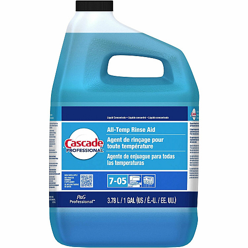 Cascade All-Temp Rinse Aid Concentrate - 128 fl oz (4 quart) - Phthalate-free, Triclosan-free, Alkylphenol-free, Anti-limescale - Blue - 2 / Carton (71187)