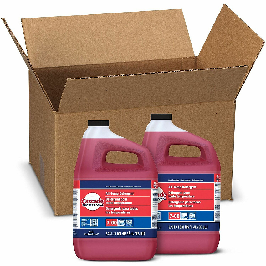 Cascade  All-Temp Detergent For Dish - Concentrate - Liquid - 128 fl oz (4 quart) - Phthalate-free, Triclosan-free, Alkylphenol-free, Anti-limescale, Heavy Duty - Red - 2 / Carton (71189)
