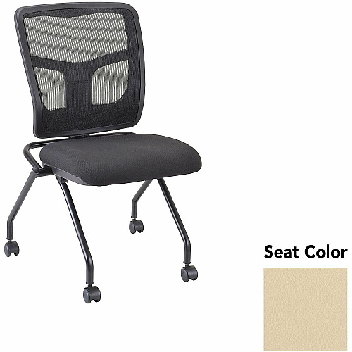 Lorell Training Room Guest Chairs Dillon Buff Seat Color - Dillon Vinyl, Polyurethane Seat Material - Polyester, Cotton Back Material - Powder Coated Black Frame Color - Metal Frame Material - Four-legged Base - 2 / Carton (LLR84385007)