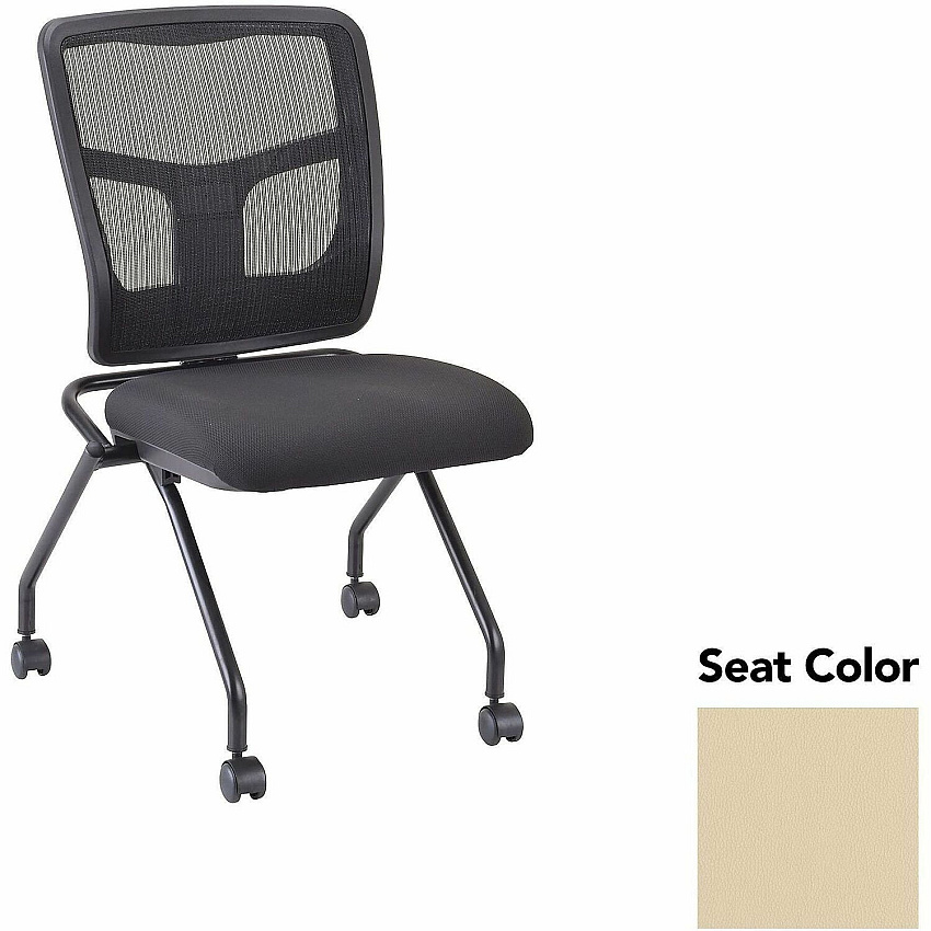 Lorell Training Room Guest Chairs Dillon Buff Seat Color - Dillon Vinyl, Polyurethane Seat Material - Polyester, Cotton Back Material - Powder Coated Black Frame Color - Metal Frame Material - Four-legged Base - 2 / Carton (LLR84385007)