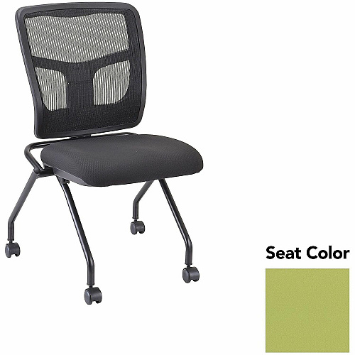 Lorell Training Room Guest Chairs Dillon Apple Green Seat Color - Dillon Vinyl, Polyurethane Seat Material - Polyester, Cotton Back Material - Powder Coated Black Frame Color - Metal Frame Material - Four-legged Base - 2 / Carton (LLR84385009)