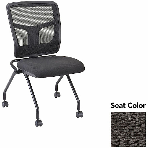 Lorell Training Room Guest Chairs Fuse Pepper Seat Color - Fuse Fabric, Polyester Seat Material - Black Back Color - Powder Coated Frame Color - Metal Frame Material - Four-legged Base - 2 / Carton (LLR8438504)
