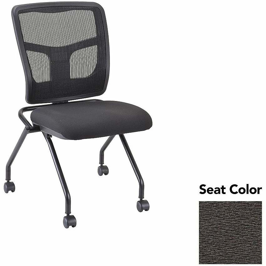 Lorell Training Room Guest Chairs Fuse Pepper Seat Color - Fuse Fabric, Polyester Seat Material - Black Back Color - Powder Coated Frame Color - Metal Frame Material - Four-legged Base - 2 / Carton (LLR8438504)