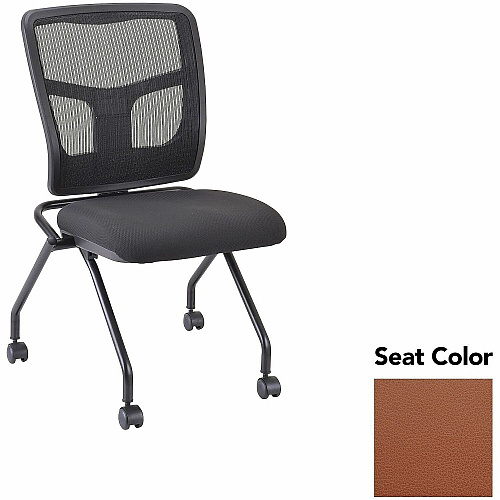 Lorell Training Room Guest Chairs Canyon Cordovan Seat Color - Canyon Vinyl Seat Material - Powder Coated Black Frame Color - Metal Frame Material - Four-legged Base - 2 / Carton (LLR8438526)