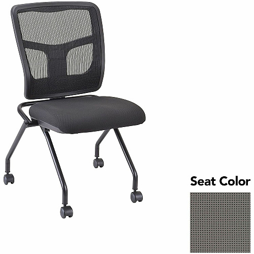 Lorell Training Room Guest Chairs Expo Fog Seat Color - Expo Fabric, Polyester Seat Material - Black Back Color - Powder Coated Frame Color - Metal Frame Material - Four-legged Base - 2 / Carton (LLR8438532)