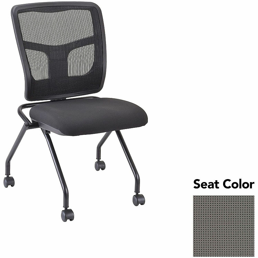 Lorell Training Room Guest Chairs Expo Fog Seat Color - Expo Fabric, Polyester Seat Material - Black Back Color - Powder Coated Frame Color - Metal Frame Material - Four-legged Base - 2 / Carton (LLR8438532)