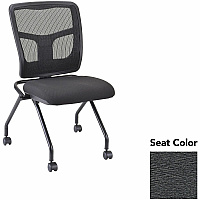 Lorell Training Room Guest Chairs Fuse Azurean Seat Color - Fuse Fabric, Polyester Seat Material - Black Back Color - Powder Coated Frame Color - Metal Frame Material - Four-legged Base - 2 / Carton (LLR8438546)