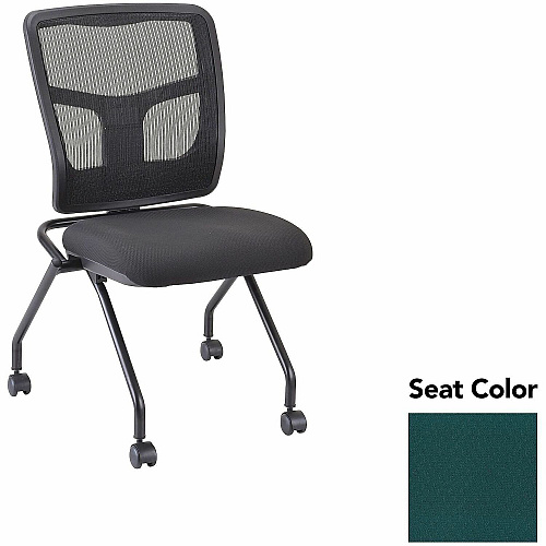 Lorell Training Room Guest Chairs Insight Forest Seat Color - Insight Fabric, Polyester Seat Material - Black Back Color - Powder Coated Frame Color - Metal Frame Material - Four-legged Base - 2 / Carton (LLR8438550)
