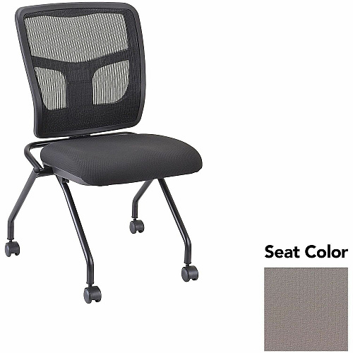 Lorell Training Room Guest Chairs Insight Fossil Seat Color - Insight Fabric, Polyester Seat Material - Black Back Color - Powder Coated Frame Color - Metal Frame Material - Four-legged Base - 2 / Carton (LLR8438551)