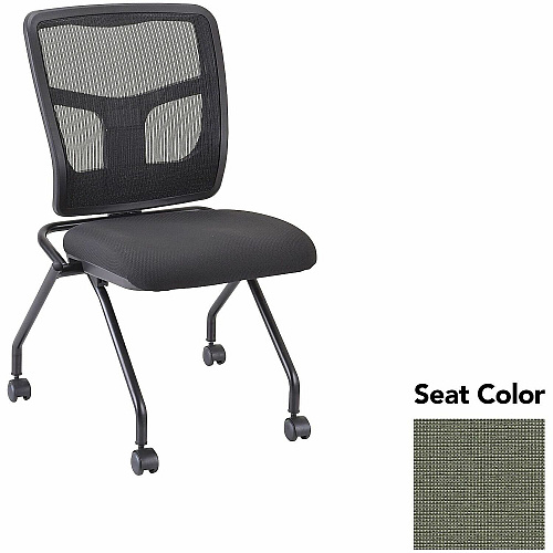Lorell Training Room Guest Chairs Shire Sage Seat Color - Shire Fabric, Polyester Seat Material - Black Back Color - Acrylic Back Material - Powder Coated Frame Color - Metal Frame Material - Four-legged Base - 2 / Carton (LLR8438585)