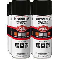 Rust-Oleum Industrial Choice Enamel Spray Paint Liquid - Gloss Black - 12 fl oz - 6 / Carton (1679830VCT)