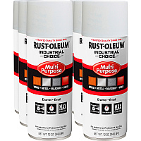 Rust-Oleum Industrial Choice Enamel Spray Paint Liquid - White - 12 fl oz - 6 / Carton (1692830VCT)