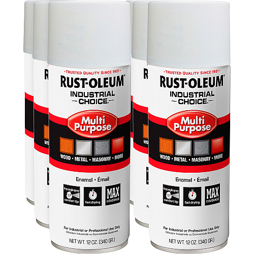 Rust-Oleum Industrial Choice Enamel Spray Paint Liquid - White - 12 fl oz - 6 / Carton (1692830VCT)