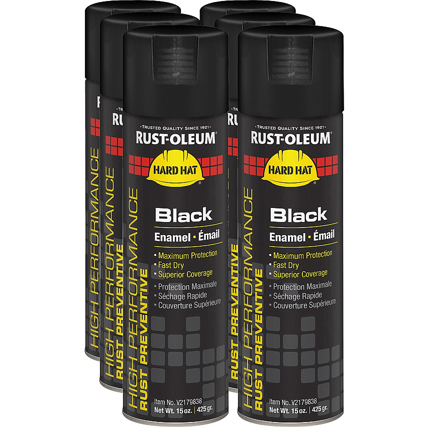 Rust-Oleum High Performance Enamel Spray Paint Liquid - Gloss Black - 15 fl oz - 6 / Carton (V2179838CT)